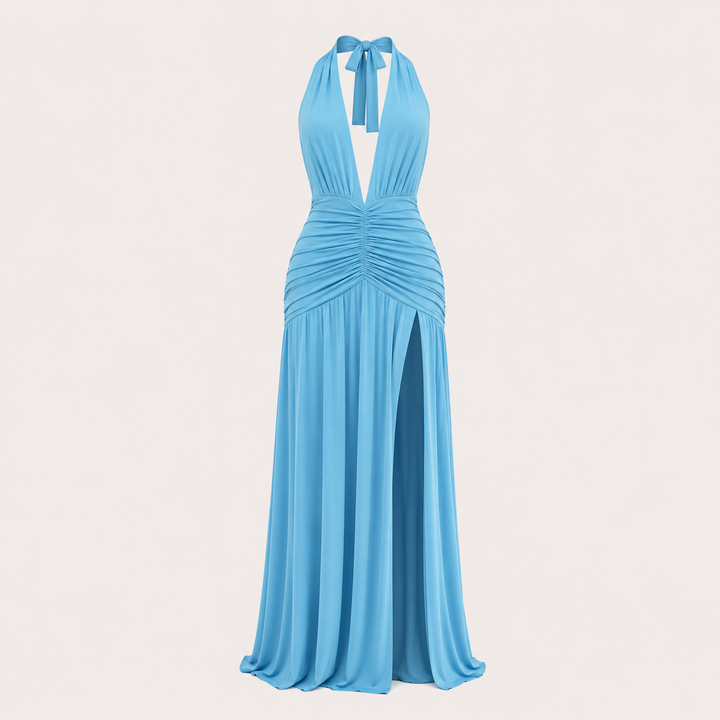 Harper Stewart | Pleated Halter Formal Dress For Women