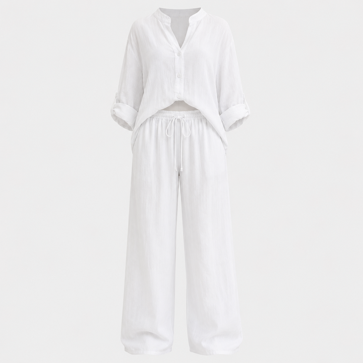 Harriet Campbell | Linen-Feel Wide Leg Two Piece Set For Women