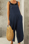 Harper | Women's Wide Leg Linen Jumpsuit Sleeveless Overalls