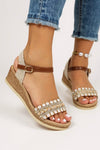 Elora | Women’s Braided Wedge Sandals with Cushioned Footbed