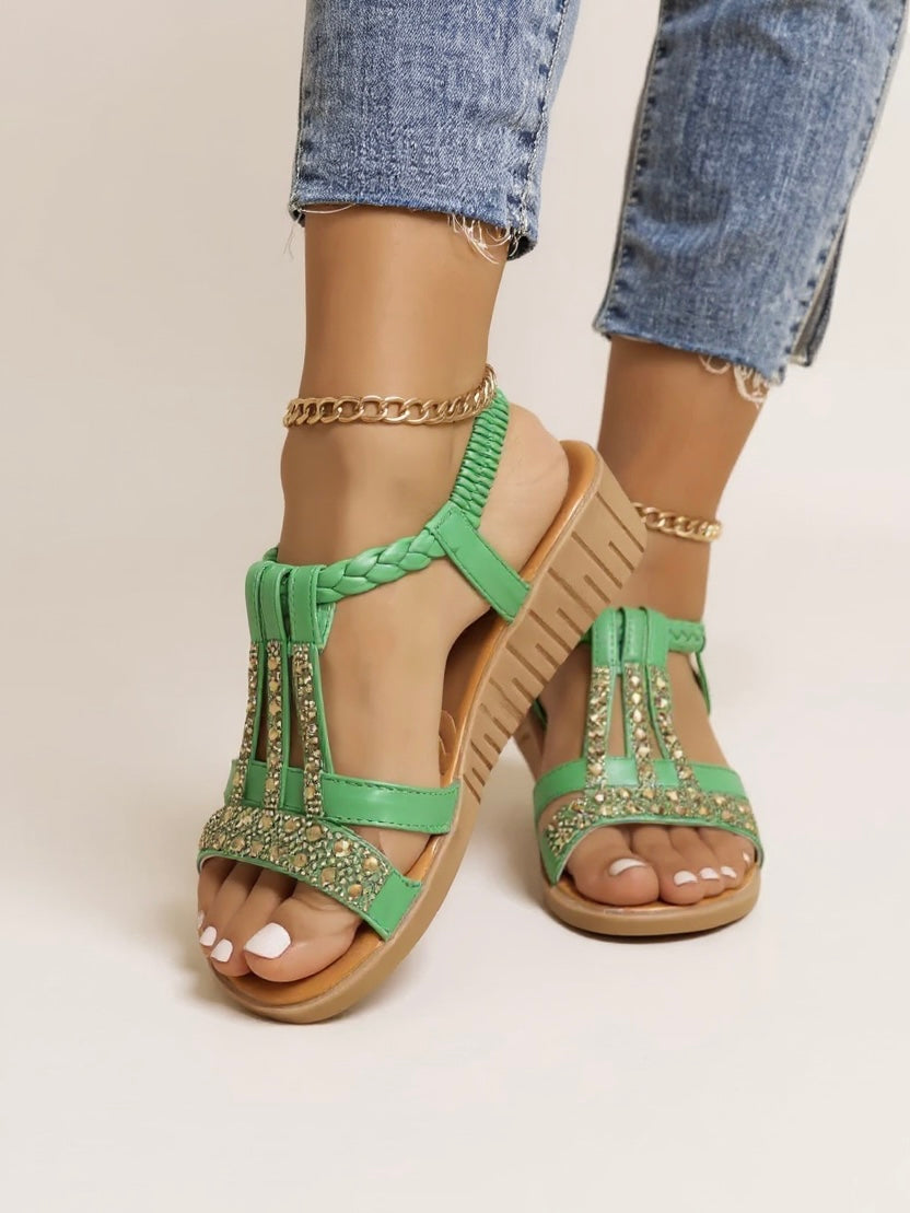 Aubrey | Women’s Wedge Sandals with Embellished Straps