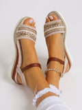 Mila |  Women’s Beaded Wedge Sandals with Cushioned Footbed
