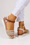 Mila | Beaded Wedge Sandals