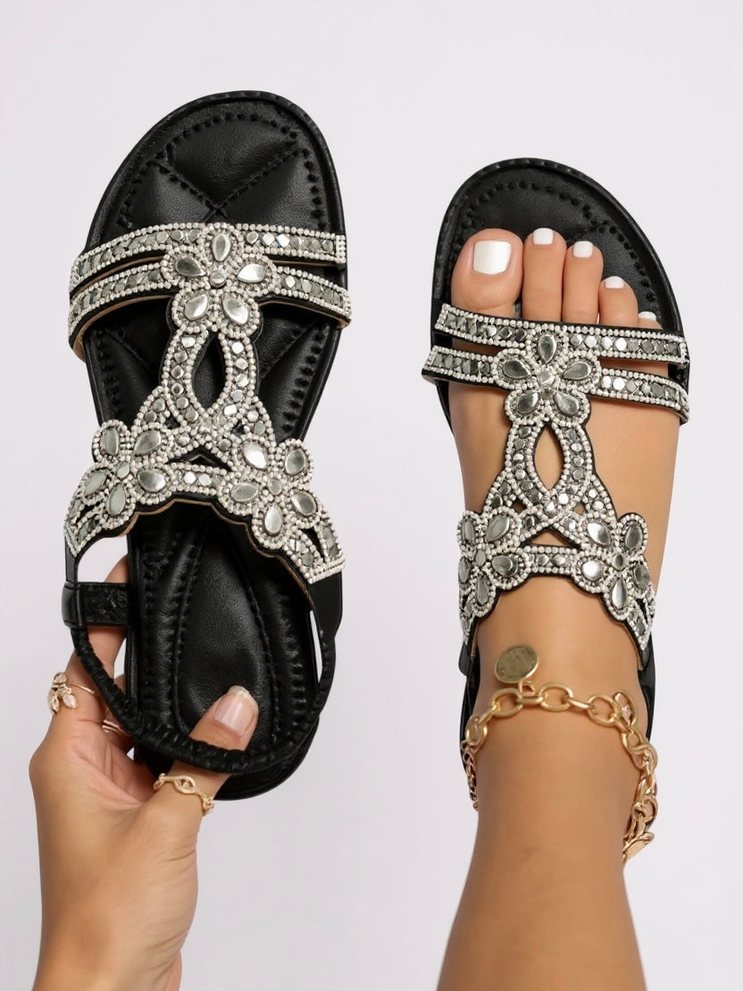 Phoebe | Women’s Embellished Sandals with Ankle Strap