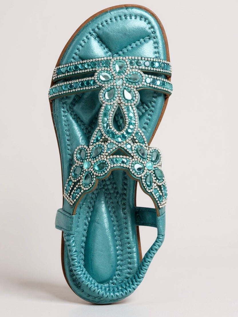 Phoebe | Women’s Embellished Sandals with Ankle Strap