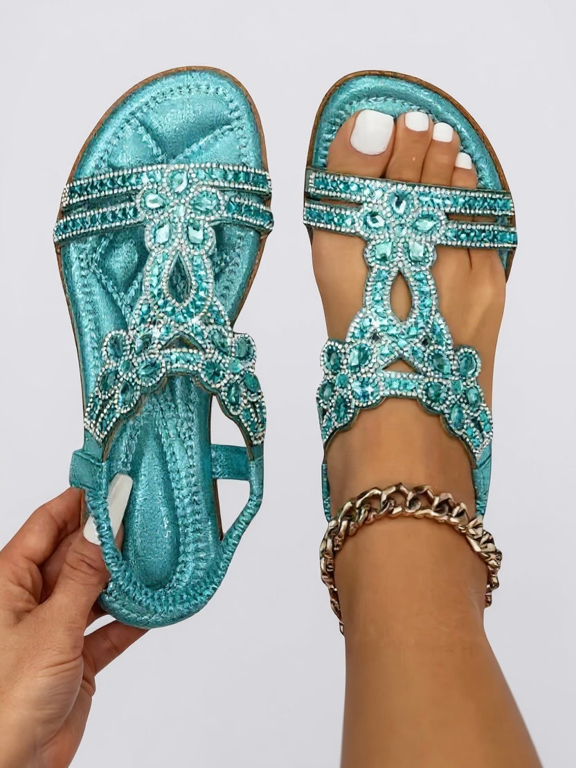Phoebe | Women’s Embellished Sandals with Ankle Strap