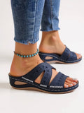 Evangeline | Women’s Slide Sandals with Embroidered Straps