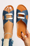 Dara | Women’s Double-Buckle Slides with Cushioned Footbed