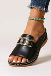 Lena | Gold-Buckle Slides