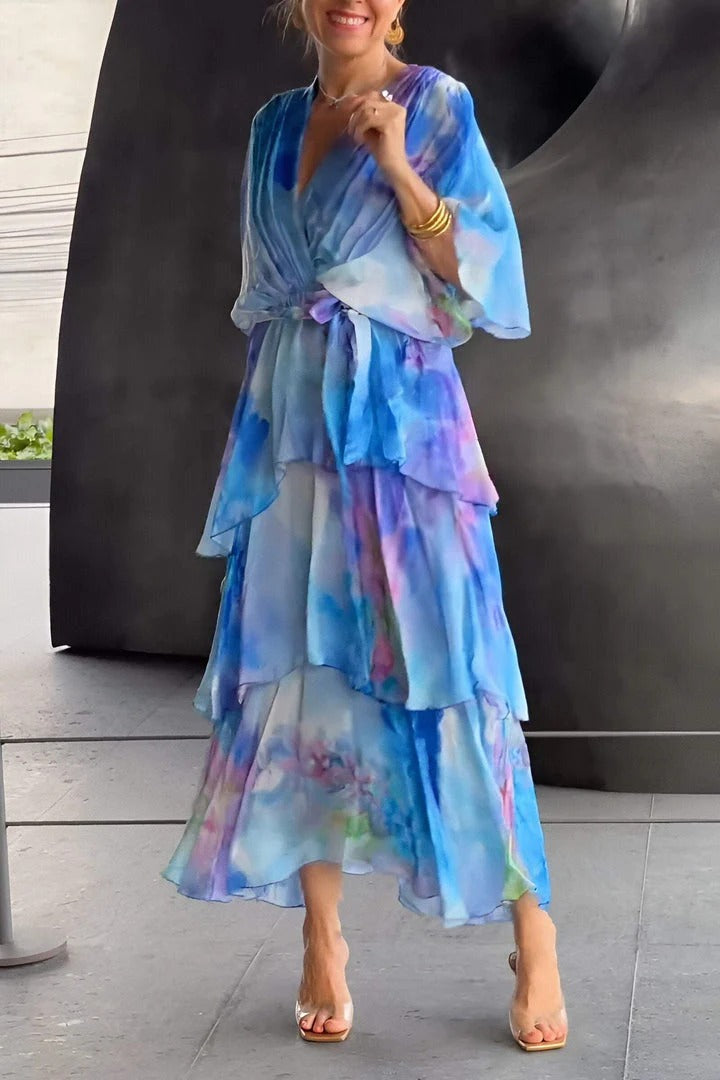 Diana | Women’s Stunning V-Neck Dress with Draping