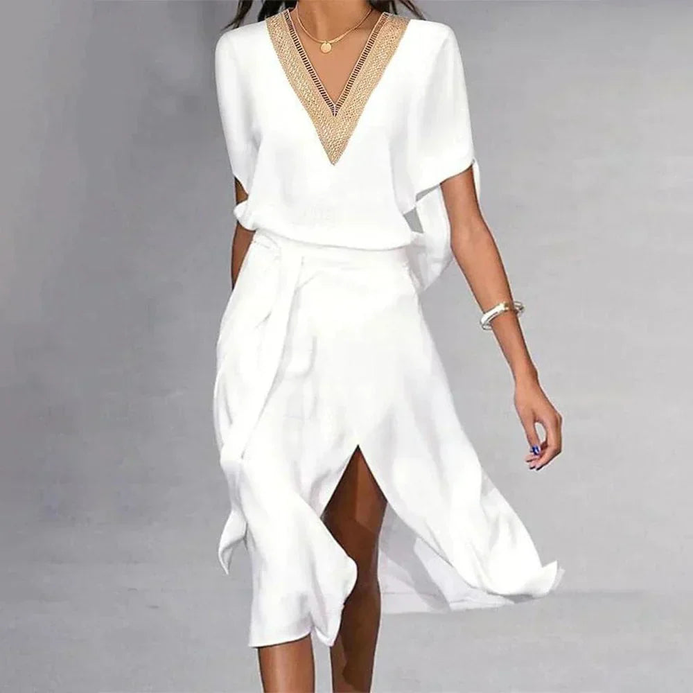 Livia | Women’s Wrap Midi Dress with V-Neck