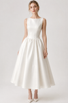 Isla Campbell | Minimalist White Midi Dress For Women