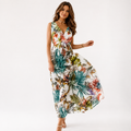 Isla Robertson | Tropical Floral V-Neck Maxi Dress For Women