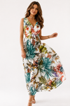 Isla Robertson | Tropical Floral V-Neck Maxi Dress For Women