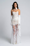 Isla Alderton | Lace Corset Strapless Wedding Dress Set For Women