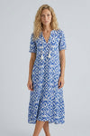 Isla Hargreaves | Ikat Print Tassel V-Neck Midi Dress For Women