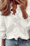 Flora | Women's Ruffle V-Neck Long Sleeve Blouse