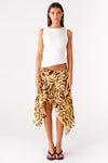 Matilda Hayes | Tiger Print Asymmetric Midi Skirt For Women