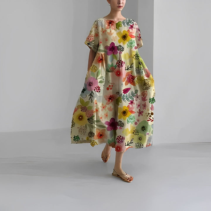 Claire | Bohemian Floral Print Dress