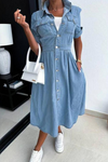 Women's Loose denim midi dress