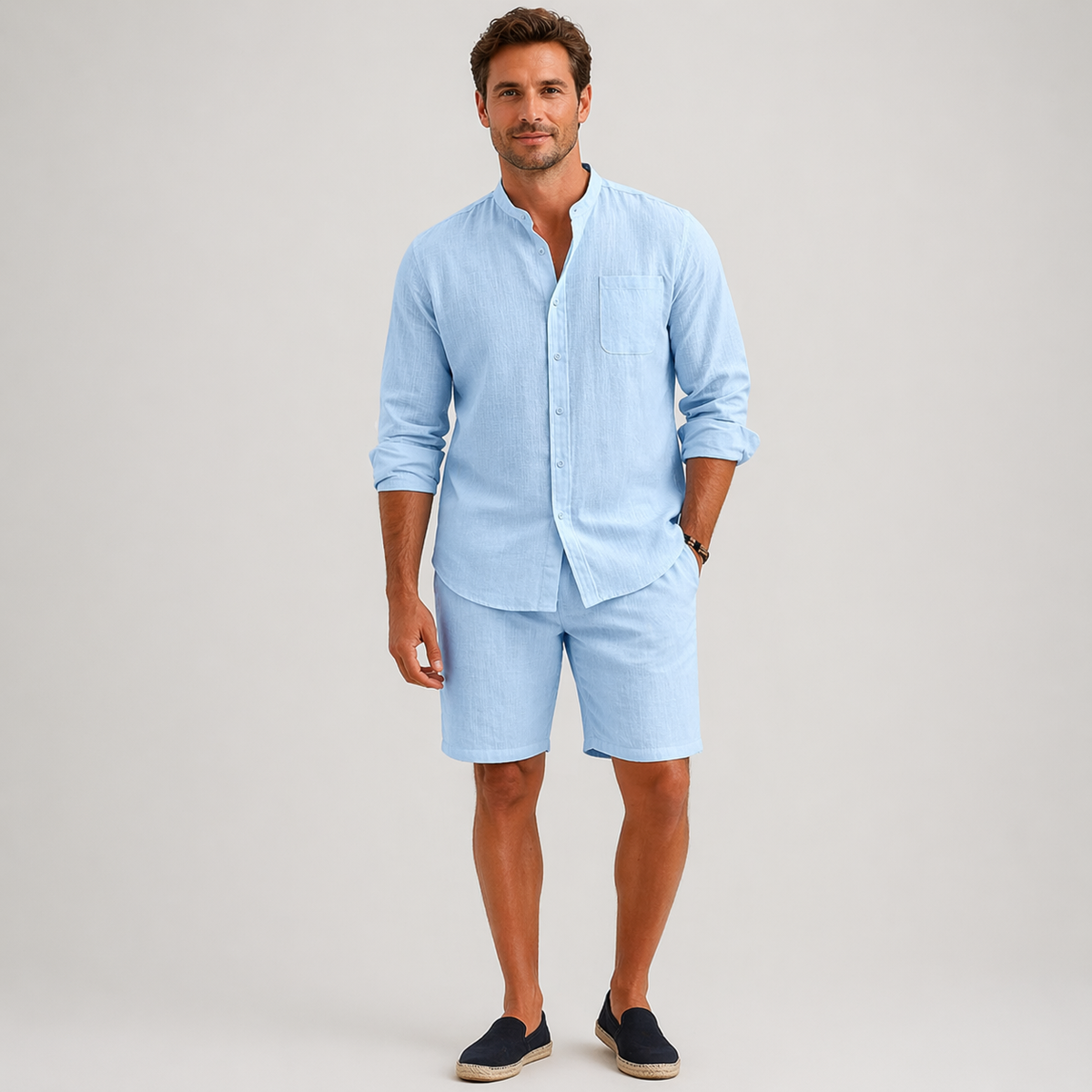 James Holloway | Men's Linen Shirt and Shorts Set For Men