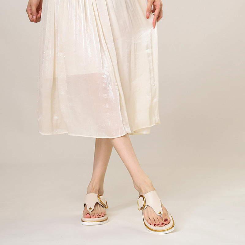 Sienna | Women’s Cushioned Sandals with Gold Buckle