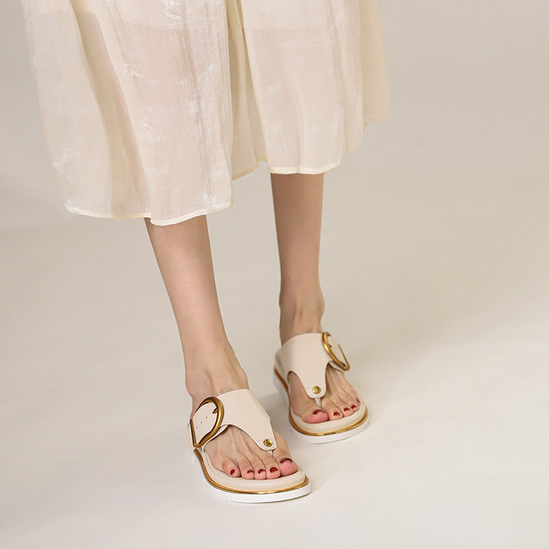 Sienna | Women’s Cushioned Sandals with Gold Buckle