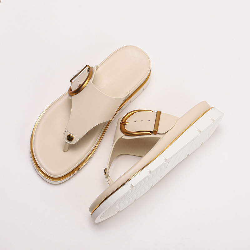 Sienna | Women’s Cushioned Sandals with Gold Buckle