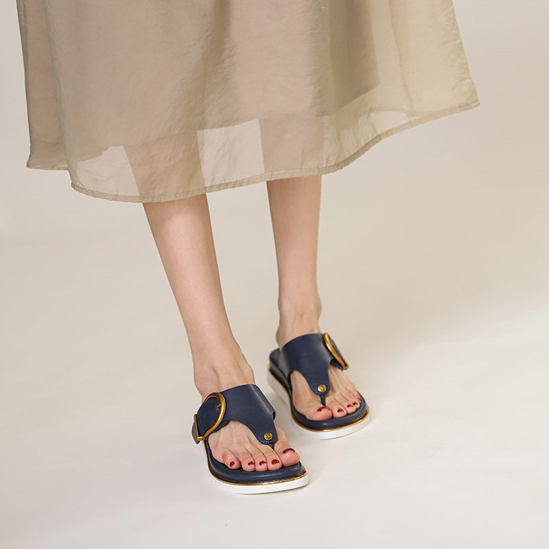 Sienna | Women’s Cushioned Sandals with Gold Buckle