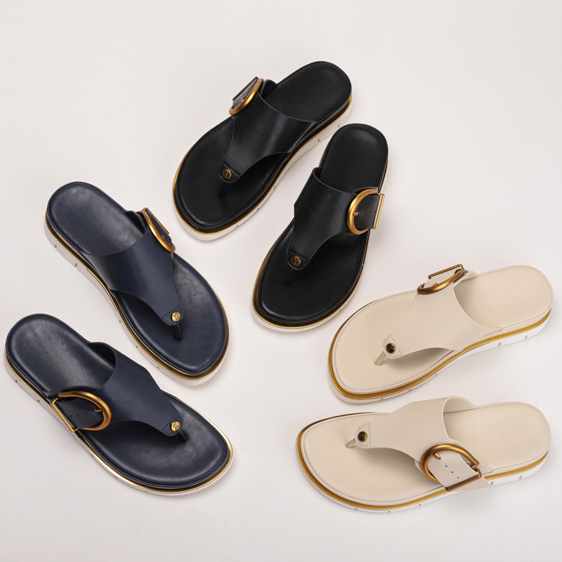 Sienna | Women’s Cushioned Sandals with Gold Buckle