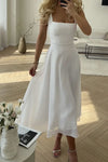 Marcia | Women's Square Neck Sleeveless A-Line Midi Dress