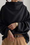 Soft Knit High Neck Top with Relaxed Fit