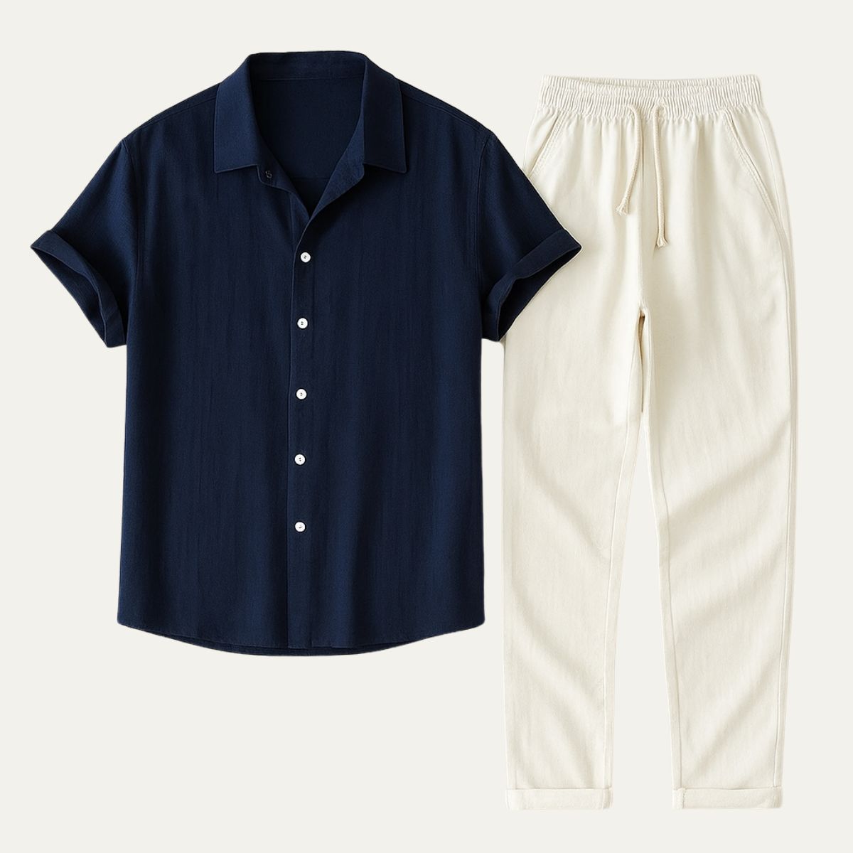 Oliver Thompson | Men's Linen Shirt & Drawstring Pants Set For Men