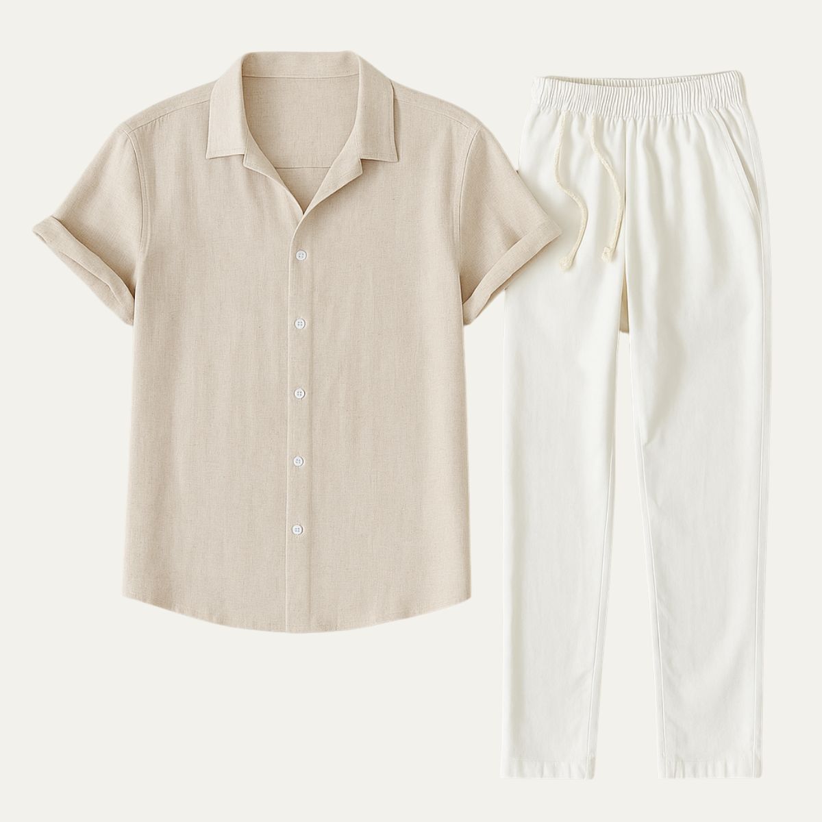 Oliver Thompson | Men's Linen Shirt & Drawstring Pants Set For Men