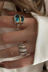 Blue Zircon Silver Ring