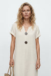 Mia Walker | Casual Cotton-Linen Midi Dress For Women