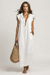 Mia Wilson | Bohemian Ruffle V-Neck Maxi Dress For Women