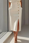 Nina™ | Midi Dress with Side Slit