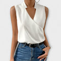 Luna | Women’s Sleeveless Wrap V-Neck Top with Surplice