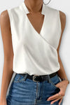 Luna | Women's Sleeveless Wrap V-Neck Top Surplice Blouse