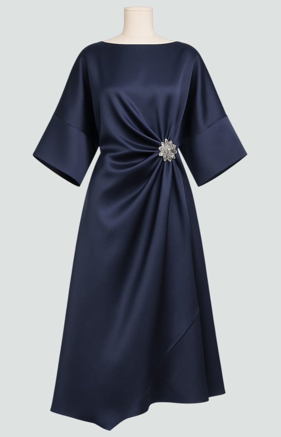 Heather | Women’s Elegant Long Dress with Draped Waist