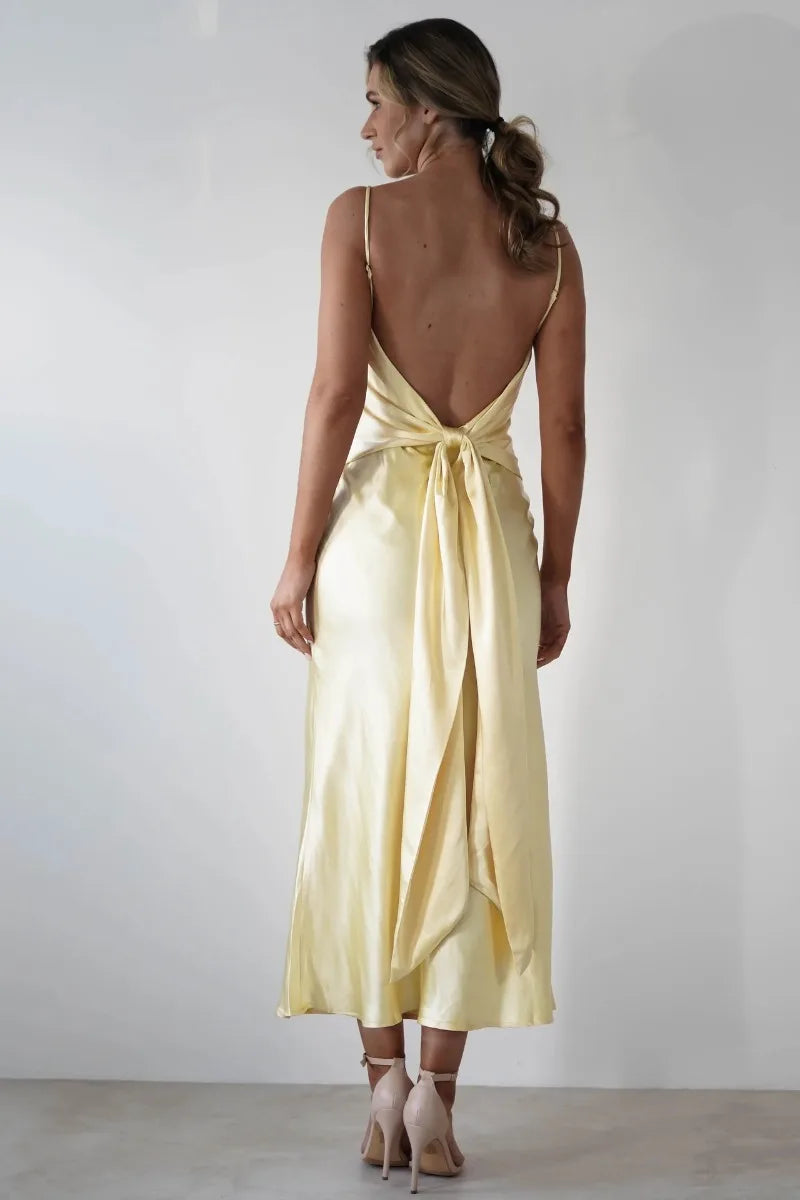 Satin Slip Maxi Dress with Delicate Strap Detail