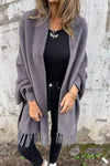Women's long warm knit cardigan