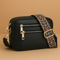 Adeline | Women’s Pocketed Crossbody Bag with Patterned Strap