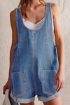 Billie | Women's Denim Overall Short Romper Sleeveless