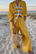 Katherine | Women’s Printed Shirt Set with Fish Print