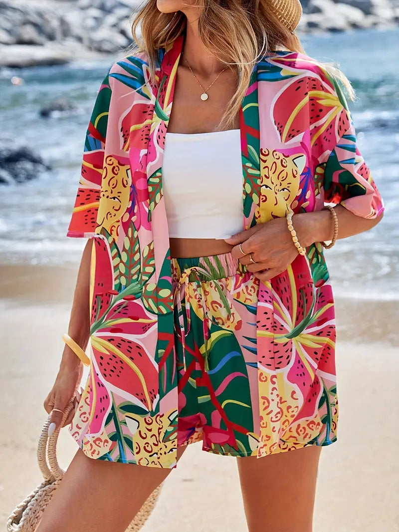 Sunny | Women’s Printed Kimono Cardigan with Open Front