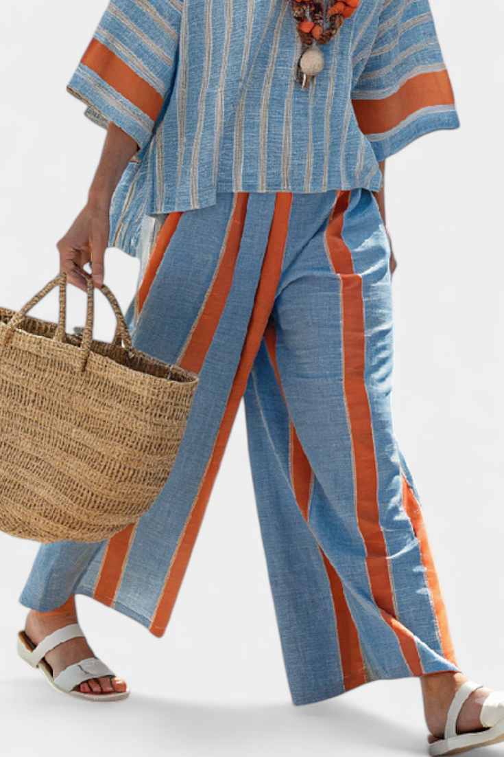 Marina | Women’s Striped Top with Two-Piece Set