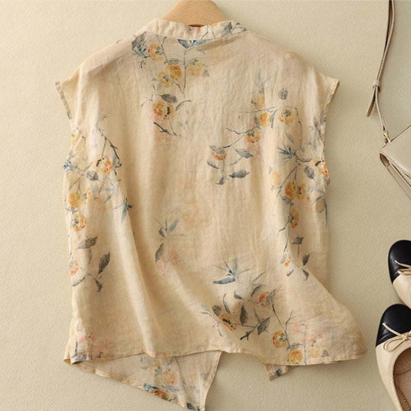Amanda | Women’s Sleeveless Top with Floral Print