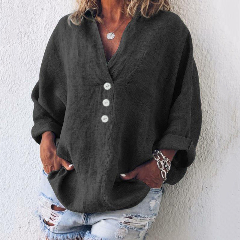 Maeve | Women’s Oversized Pullover with V-Neck Button